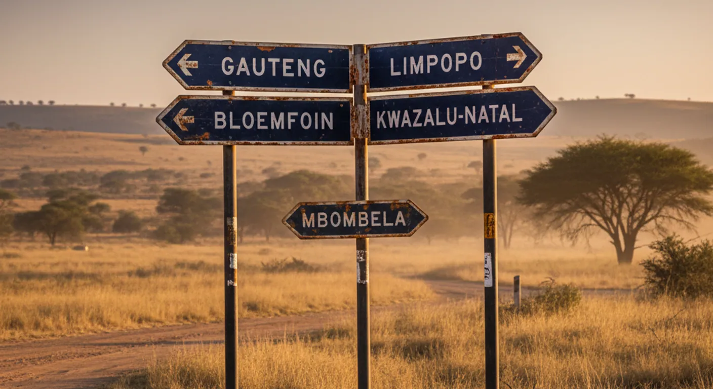 South African provincial highway sign representing a SASSA inter-provincial transfer