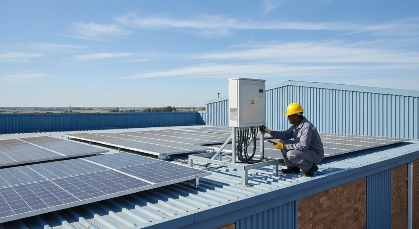 Rooftop solar panels on a South African commercial building illustrating Section 12B